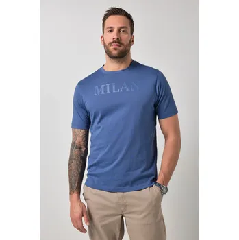 Pánské tričko JP1880, Plus size Tričko JP1880, krátké rukávy, potisk na hrudi, do 8XL pro plnoštíhlé nadměrná velikost, 836403722-1455, modrý, 6XL, Plus size oblečení, Oblečení pro vysoké muže, Nadměrné velikosti, Oblečení pro plnoštíhlé.