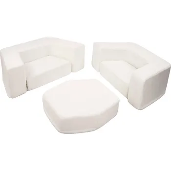 Pohovka Flumi modulární dětská pohovka z pěny 6 dílů Boucle krémová