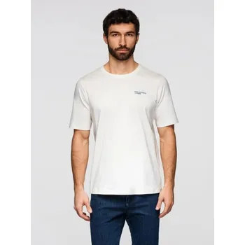 Pánské oblečení Ombre Clothing Bílé pánské tričko s módním potiskem V3 TSPT-0258