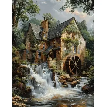Diamantové malování Diamantové malování Mlýn 30 × 40 cm