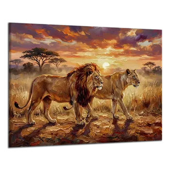 Obraz Obraz na plátně Lev s lvicí , jednodílný 4494AX
