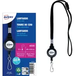 Avery Zweckform 4830 Šňůrky na krk s rollerem 40x0,8 cm, 10 ks, černé