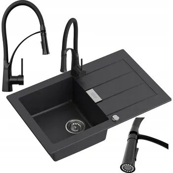 Granitový dřez Jednokomorový dřez Franke Sirius, černý kámen