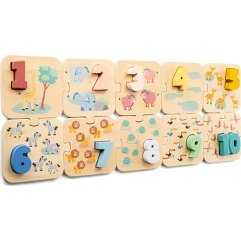 Hračka New Classic Toys Puzzle Učíme se číslice - Safari