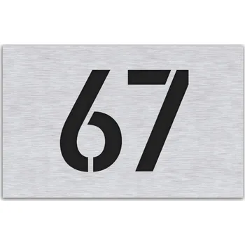 Obraz Adresní Tabulka 32x21 cm Číslo Domu Hliníková Stříbrná
