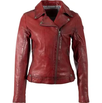 Dámská bunda Dámský červený kožený křivák MWXarah DB Velikost XXL