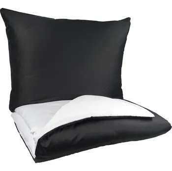 Povlečení Brotex Francouzské povlečení Satén UNI DUO 200x200, 70x90cm černá/bílá