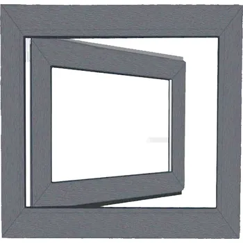 Okno Bravo Plastové okno UNI OS1 90X90 P, bílé/ šedé 9006 - dvojsklo