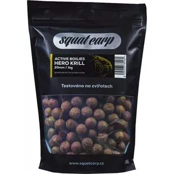 Návnadová surovina SQUAT CARP - Active Boilies 20 mm 1 kg Hero Krill