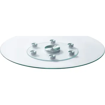 Jídelní stůl Kuchyňský stůl SucceBuy kulatý bezbarvý 76,8 x 76,8 x 0,6 cm