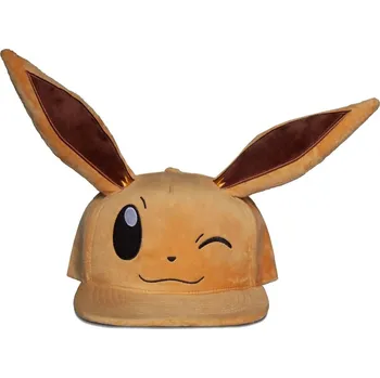 Kšiltovka Snapback čepice - kšiltovka s ušima Pokémon: Mrkající Eevee (nastavitelná)
