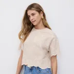 Reserved - Tričko s ozdobným vyšíváním - béžová - 250HT-08X - 250HT-08X-M