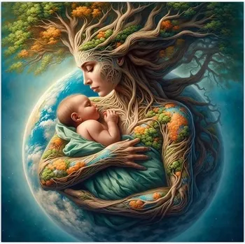 Diamantové malování Diamantové malování – matka s dítětem 30 × 40 cm