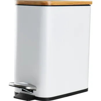 Odpadkový koš Ridder Amara Odpadkový nášlapný koš 5 L, bílá/bambus, 2244601 (276311) RIDDER