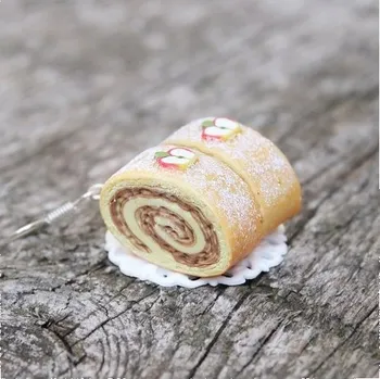 Náušnice CircusMind Sladké náušnice Fimo - štrůdl S1458
