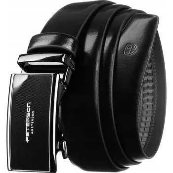 Opasek Kožený pánský pásek ke kalhotám s automatickou sponou, pravá kůže Peterson, elegantní