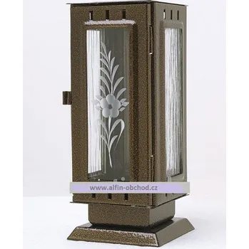 Smuteční dekorace Svítilna na postavení výstřih ovál - malá - starozlato