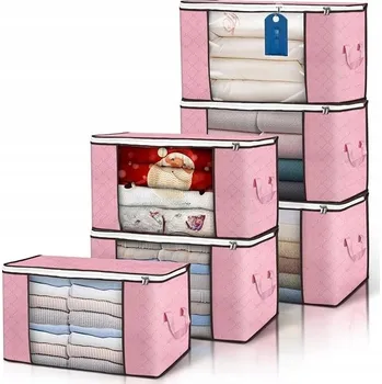 Úložný box 6X Úložný vak na oblečení ORGANIZÉR 90L Skládací boxy pod postel