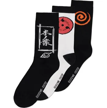 Pánské ponožky Pánské ponožky Naruto Shippuden: Sasuke symbol set 3 párů (EU 39-42)