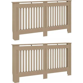 Radiátor Kryt na radiátor 2 ks hnědý 152 x 19 x 81,5 cm