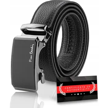 Opasek Kožený Opasek Pánský Automatický PIERRE CARDIN Černý 125 Certifikát