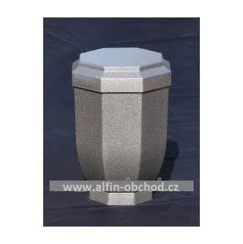 Smuteční dekorace Pohřební urna plast šedá lesklá