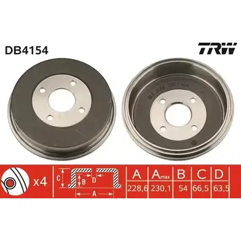 Brzdový buben TRW Brzdový buben - 228,6 mm TRW DB4154