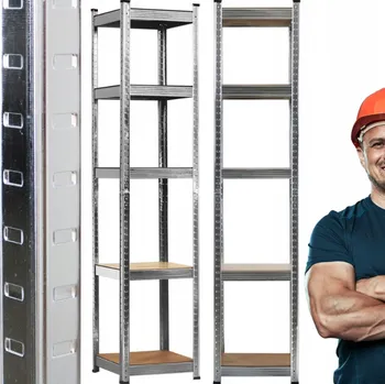 regál Stabilní kovový regál s 5 policemi 180 x 40 x 40 cm