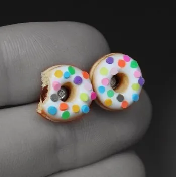 Náušnice CircusMind Sladké náušnice pecky Fimo - Donutky s posypem S1485