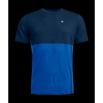 Pánské tričko Ortovox 185 Rock'N'Wool Pánské tričko s krátkým rukávem Size: S, Color: Deep Ocean