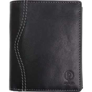 Peněženka Pánská kožená peněženka na výšku Poyem 5235 černá