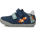 DDstep Svítící kožené boty D.D.step S050-41140A Bermuda Blue Velikost: 34