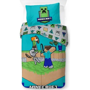 Prostěradlo Povlak na peřinu Minecraft: Souboj se koná 140×200cm, 70×90cm