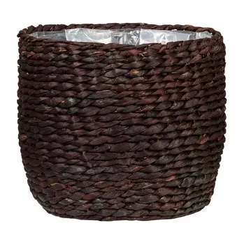 Květináč Košík z vodního hyacintu 505 hnědý 28 - s fóliovou vložkou