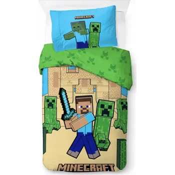 Prostěradlo Povlak na peřinu Minecraft Sand Castles 140×200cm, 70×90cm