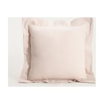 Poszewka | DURGA | bawełniana ciemnobeżowa z dekoracyjnym obszyciem | 45x45cm | 769825