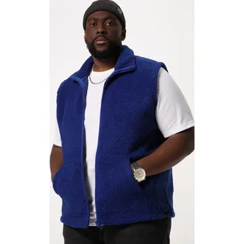 Pánská vesta STHUGE, Plus size STHUGE vesta teddy flís FLEXLASTIC®, stojáček, do 8XL pro plnoštíhlé nadměrná velikost, 820981757-1453, modrý, 4XL, Plus size oblečení, Oblečení pro vysoké muže, Nadměrné velikosti, Oblečení pro plnoštíhlé.