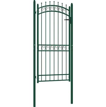 Plotová branka s hroty ocel 103 x 147 cm zelená146377