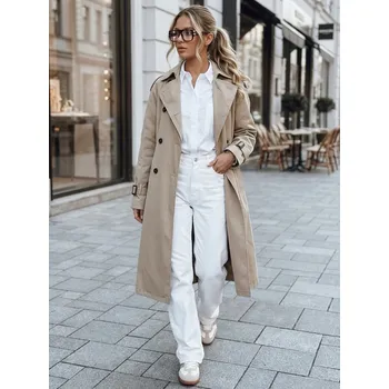 Dámský kabát Dámský béžový dvouřadý trenčkot TY5352 Velikost: M