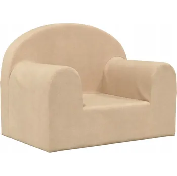 Pohovka Dětská pohovka, krémová, měkký plyš