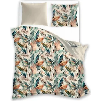 Povlečení Povlečení 160x200 BAVLNĚNÝ SATÉN MILAGRO VERDE 005 LISTY
