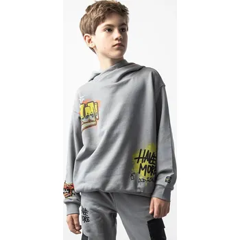 Chlapecká mikina Dětská mikina s bavlnou Coccodrillo ZC5132301SBJ šedá 09X, vel. 128