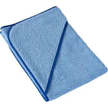 Dětská osuška s kapucí modrá s tm. modrou lemovkou: 75x75cm