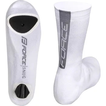Cyklistické návleky návleky treter FORCE SNUG pletené, bílé Velikost: S-M
