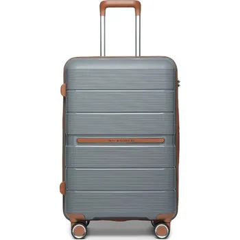 Šedý prémiový plastový kufr s TSA zámkem "Diamant" - vel. L