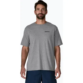 Pánské tričko Pánské tričko Patagonia P-6 Logo Responsibili-Tee gravel heather