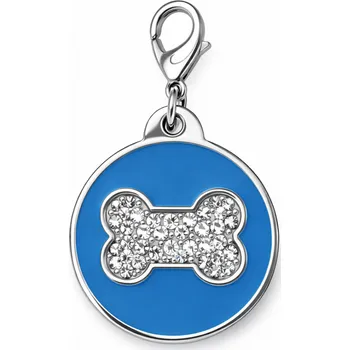 Vojenské psí známky Psí známka kulatá modrá s kostičkou - Psí známka kulatá modrá s kostičkou