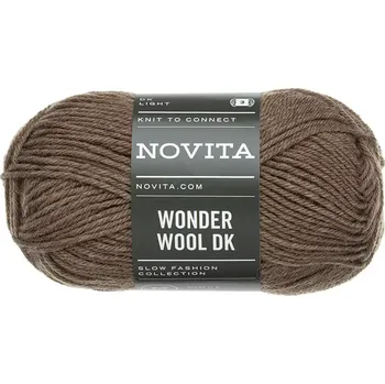 Příze Novita Wonder Wool DK 68 Světle hnědá (Vlněná příze Wonder Wool DK 68 Forest mushroom)