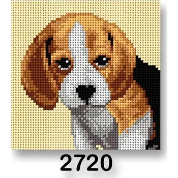Vyšívací vzor Vyšívací předloha, obrázek na vyšívání 70244/2720 Bígl, béžová, 15x15cm