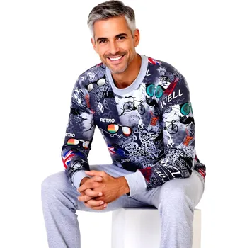 Pánské pyžamo Pánské Pyžamo Dlouhé FOLTÝN PD 393 Velikost: 4XL
